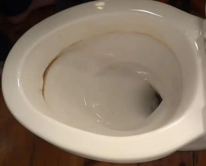 what causes gray stains in toilet bowl