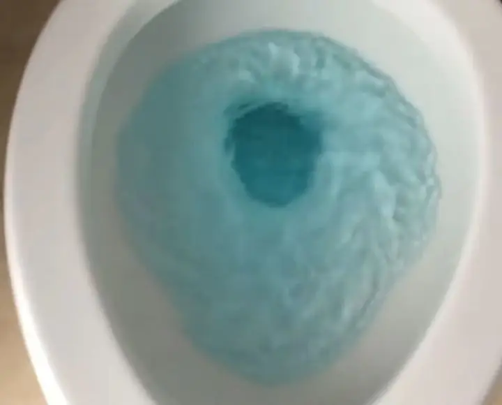 blue toilet water